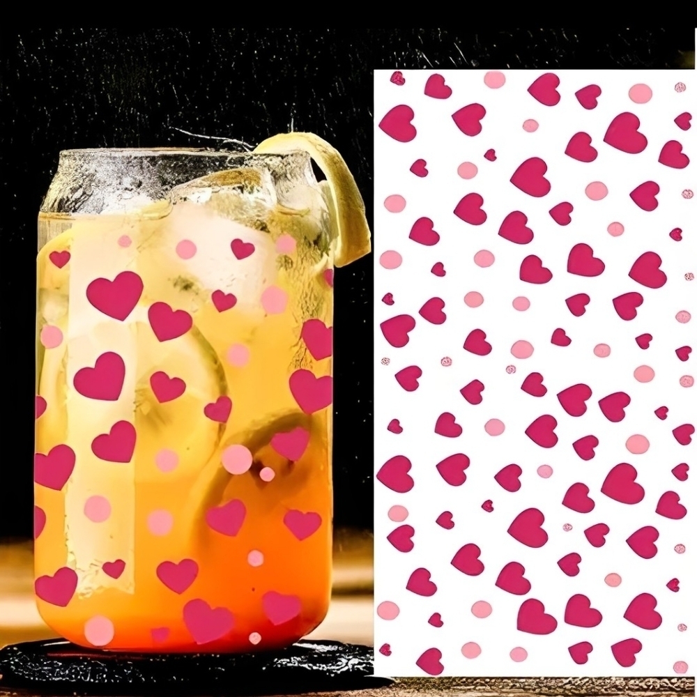 NEW!!! Hearts  16oz Glass Libbey cup